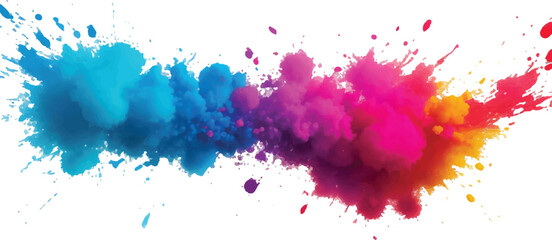 Stunning Watercolor Streaks, Stains, and Explosive Splashes in Vivid, Radiant Colors, Layered with Bold Brush Strokes and Set on a Clean White Background for a Modern, Artistic Impact.

