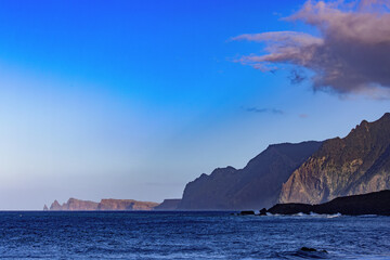 View along the north coast of Madeira towards the peninsula Ponta de Sao Lourenco.