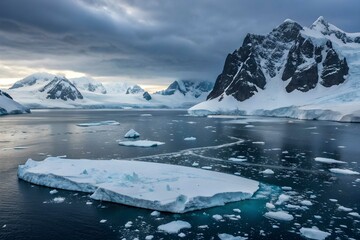 Fototapeta premium Antarctica iceberg scenic travel view