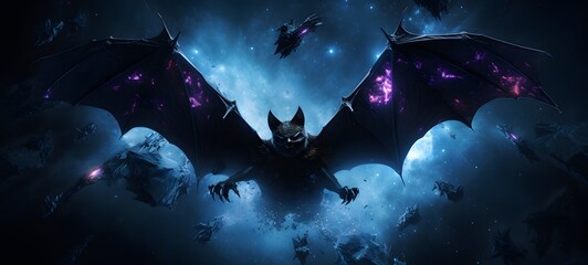 Galaxy Version of bat monster world,ai generative