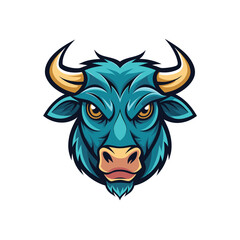 Fototapeta premium Bull head mascot character on white background