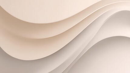 Fototapeta premium abstract wave lines in soft neutral tones, smooth curves on pale background, minimalist motion design, calm and modern feel