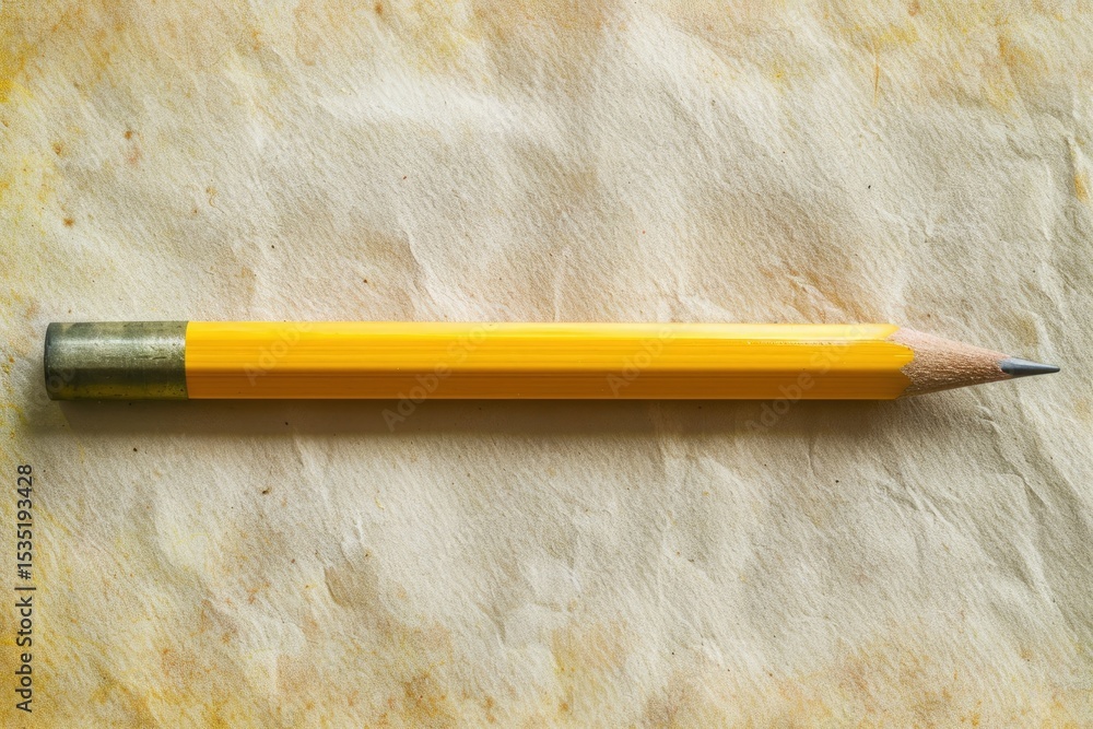 Poster sharp image of top view of pencil without background