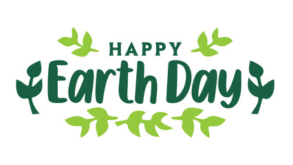 Happy Earth Day hand lettering vector illustration