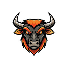 Fototapeta premium Bull head mascot character on white background