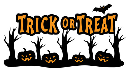 Obraz premium Trick or Treat Halloween typography