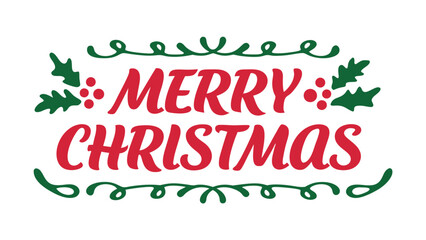 Merry christmas typography text vector illustration