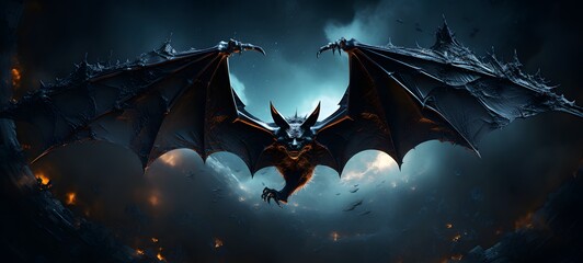 Galaxy Version of bat monster world,ai generative