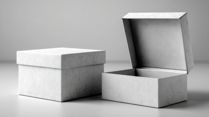 Two white square gift boxes mockup
