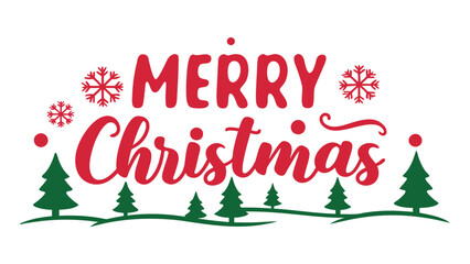Merry christmas typography text vector illustration