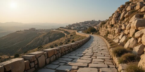  Ancient Stone Road Winding to Holy City
