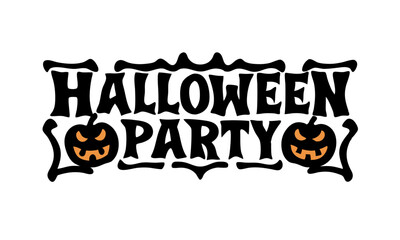 Halloween Party Typography Lettering
