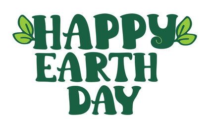 Happy Earth Day hand lettering vector illustration