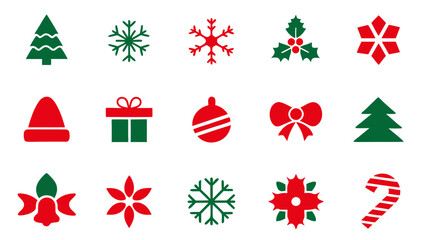 set of christmas xmas ornament decoration vector on tranparent background
