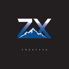 ZX Creative Mountain Logo &ndash; Bold Gradient Letter mark Branding Design for Business & Outdoor Brands