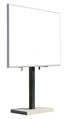 Fototapeta premium Blank billboard mounted on a black pole with a concrete base