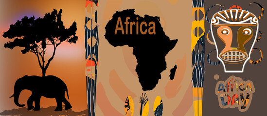 Poster con elementi Africa day