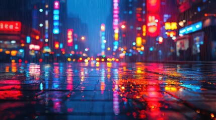 Cyberpunk photo of city futuristic cityscape, night life