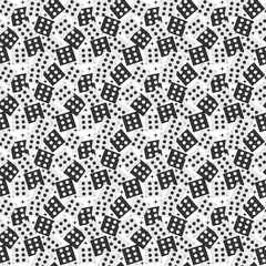 Seamless casino dice pattern with black and white lucky dices. Gambling cube background