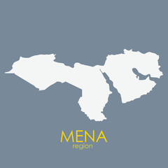 Fototapeta premium Mena Region Map Vector Illustration.eps