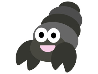 夏の海の砂浜にピッタリのやどかりくん