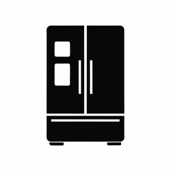 Fridge icon vector silhouette illustration isolated on white background