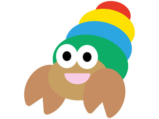 夏の海の砂浜にピッタリのやどかりくん