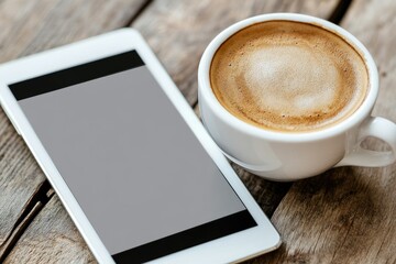 Flawless Picture of Digital Tablet and Coffee