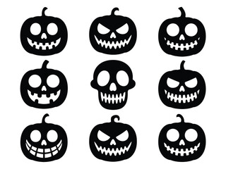 Obraz premium Halloween Silhouettes Vector Pack: Spooky Houses, Witches and Ghosts