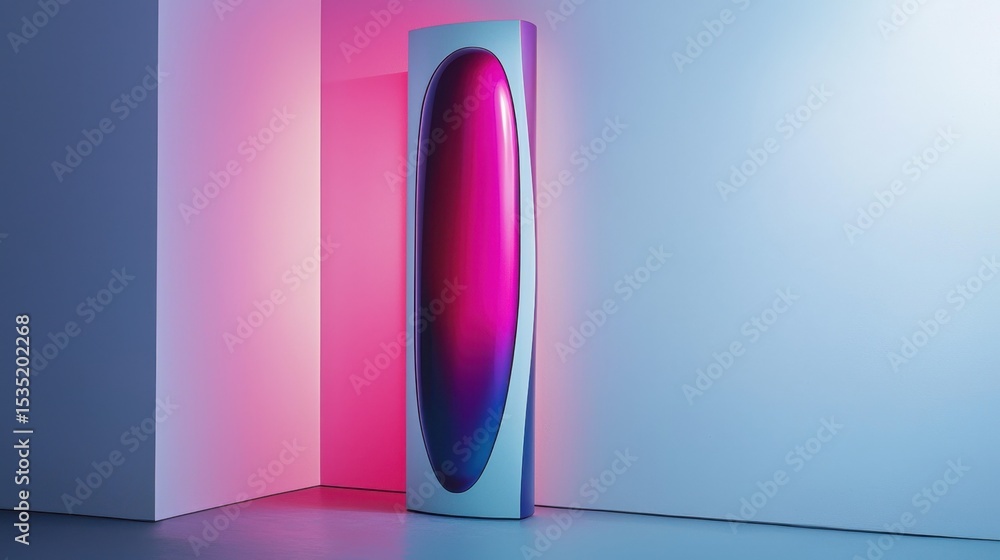 Aufkleber unique abstract art installation with colorful lighting creating a modern atmosphere in a gallery se
