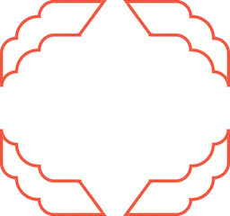 Abstract Orange Frame with Triangle Pattern on White Background