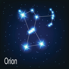 The constellation Orion star in the night sky. Vector illustra.eps © MariamJahan