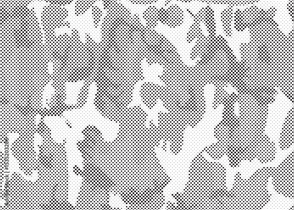 Poster Abstract halftone background. Military camouflage effect dot seamless pattern texture. Dotted background as design element.