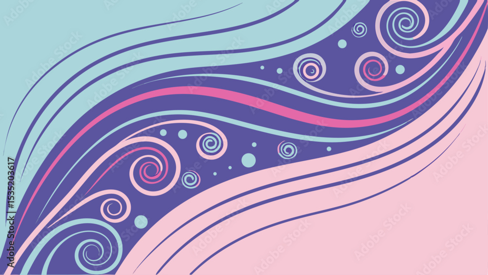 Aufkleber abstract and colorful swirls and curves with a modern artistic composition and background