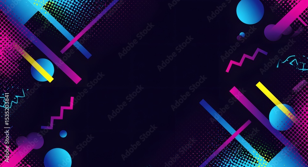 Poster abstract music background with glowing blue digital data design and futuristic network pattern