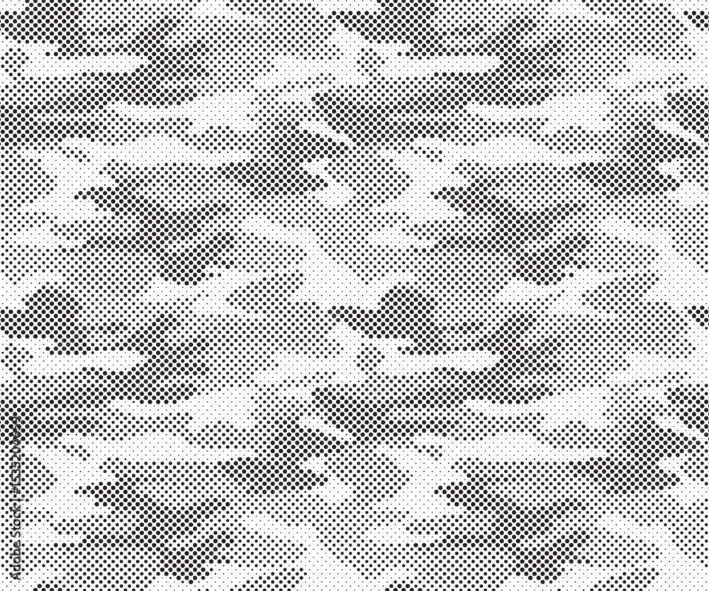 Aufkleber Abstract halftone background. Military camouflage effect dot seamless pattern texture. Dotted background as design element.
