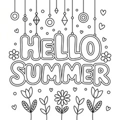 Hello Summer Coloring Page