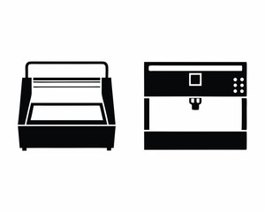Laser machine icon vector silhouette illustration isolated on white background