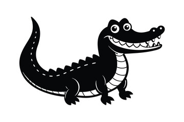 Cartoon crocodile with big smile vector art illustration