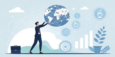 Global Network Connections: A Businessman's Insight into Digital Infrastructure