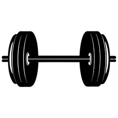 Weight barbell vector silhouette illustration isolated on white background