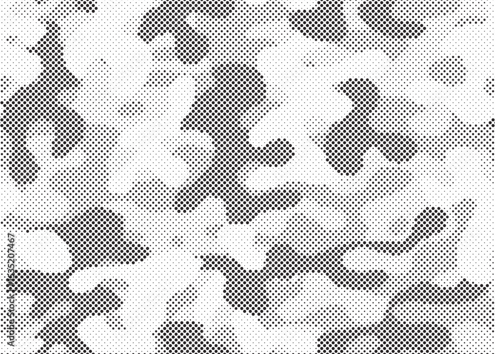 Aufkleber Abstract halftone background. Military camouflage effect dot seamless pattern texture. Dotted background as design element.