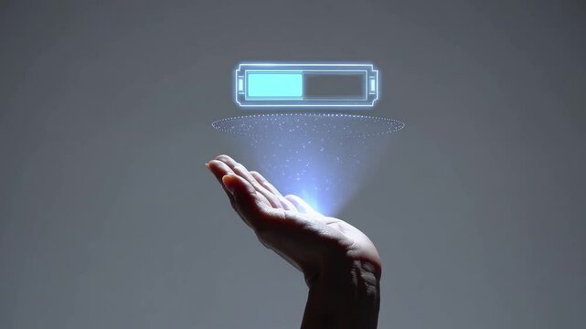 Holographic Battery Charging in Open Palm Under Cool Lab Light