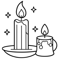 burning candle vector illustration