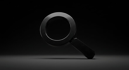 Magnifying Glass on Black Background