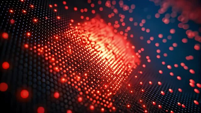 Abstract red vector background with a pattern of red dots, creating a vibrant, modern, and decorative digital art illustration