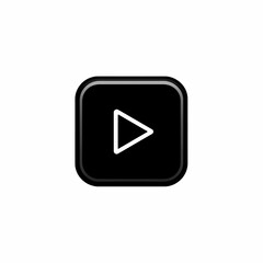 Clean Black White Play Button Icon Simple Media Player Symbol Minimalist Video Start Graphic Modern Audio Control Sign Basic Playback Design
