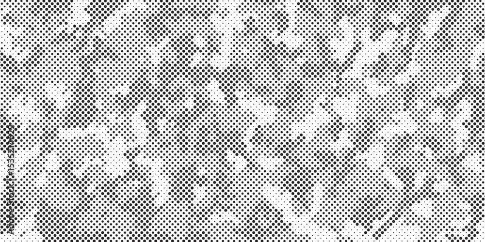 Poster Abstract halftone background. Military camouflage effect dot seamless pattern texture. Dotted background as design element.
