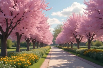 spring in the city park