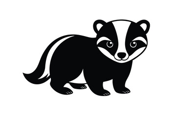 Fototapeta premium Cute badger with round cartoon face vector art illustration